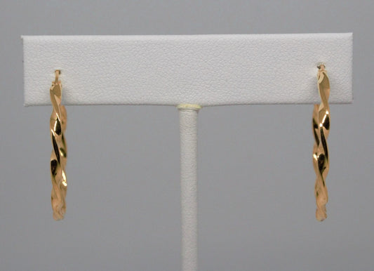 Twisted Gold Hoop Earrings