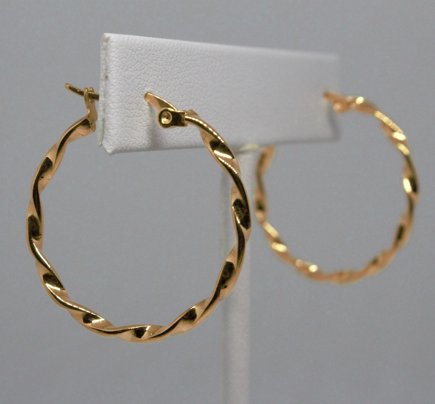 Twisted Gold Hoop Earrings